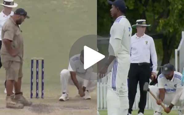 [Watch] Mukesh Kumar Helps Groundsman In Pitch Repairing During IND-A vs AUS-A Test